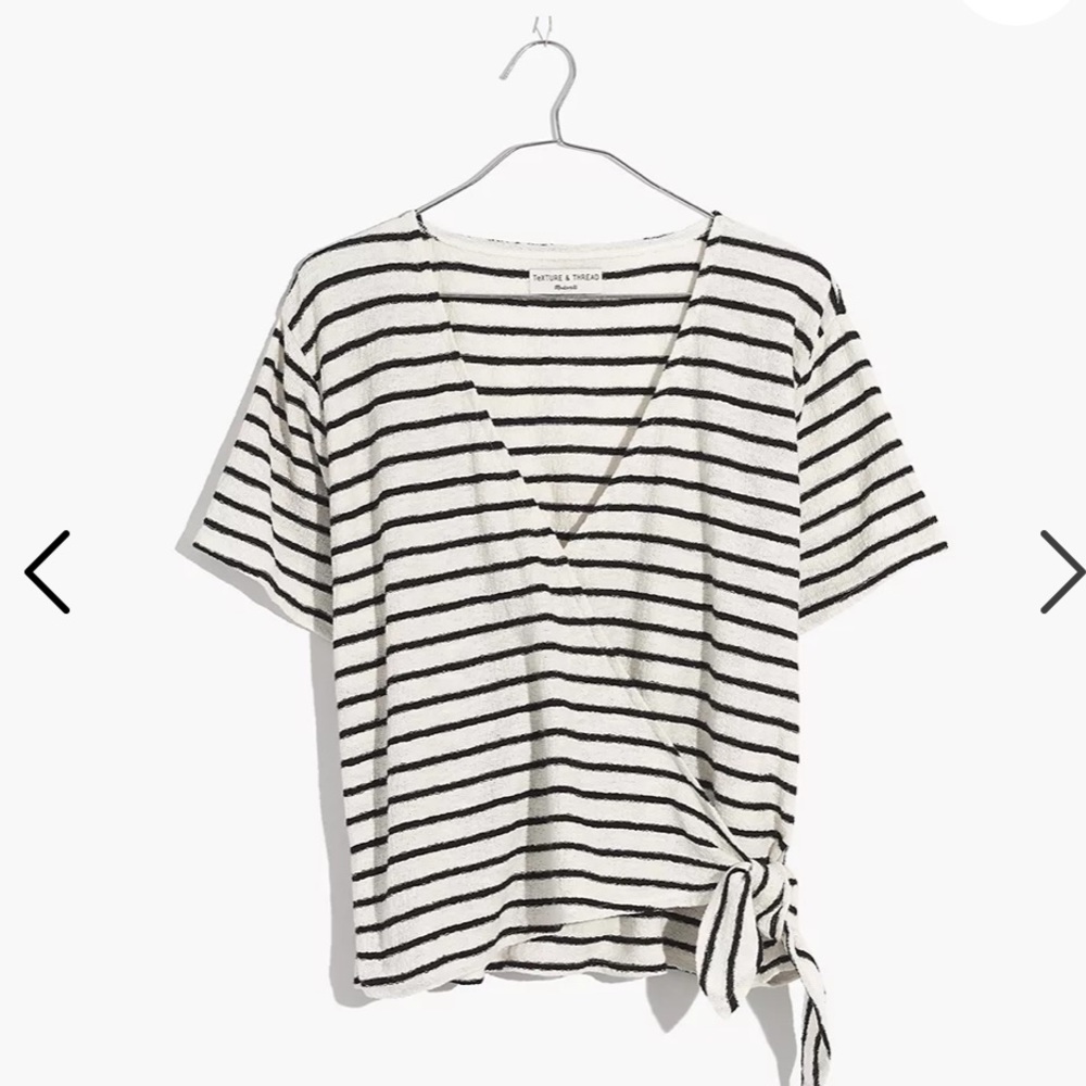 Madewell Texture & Thread Short-Sleeve Wrap Top
